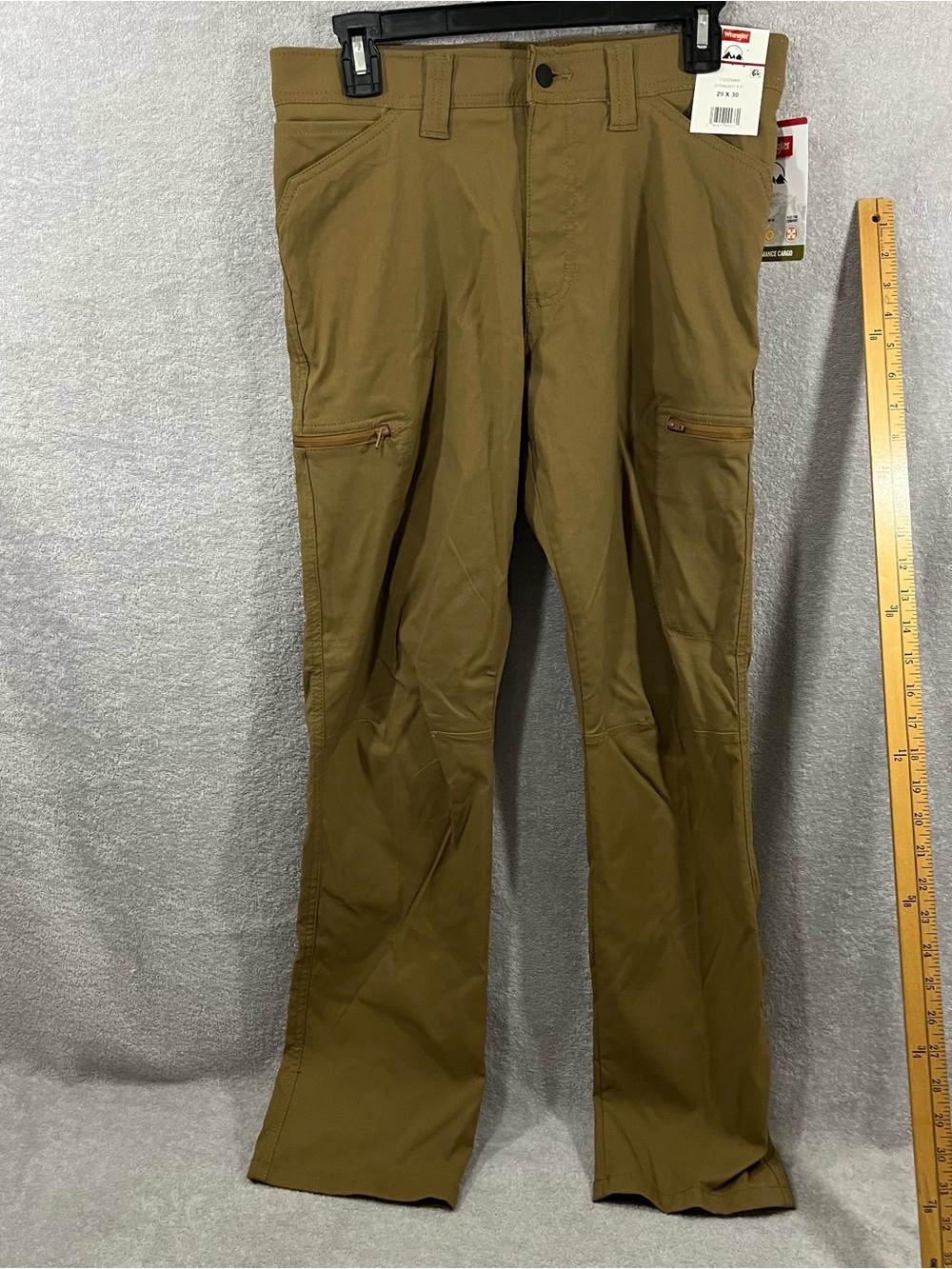 Wrangler All Terrain Cargo Mens 29x30 Brown Straight Fit Utility Pants